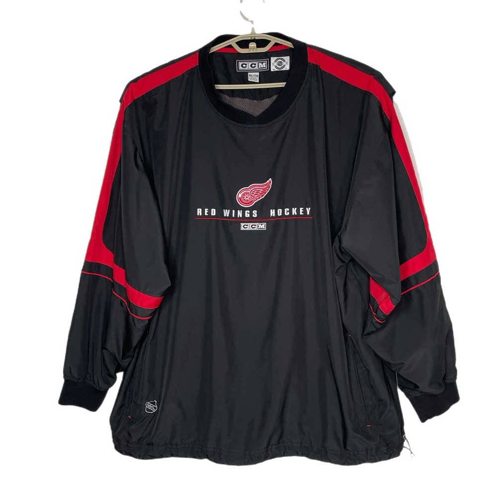 Detroit Red Wings Windbreaker Black Sz 2XL